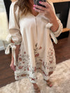 "Pursue Me" Floral Embroidery Dress