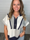 "Set me Free" Grey/Navy Top