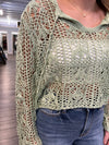 "Lovely Melody" Sage Crochet BOHO Sweater