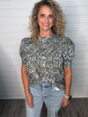 "Where I belong" Olive/Blue Top