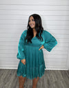 "All I see" Teal Baby doll Dress