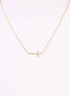 Caroline Hill MacMillian CZ Side Cross Necklace