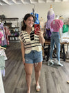 " Best Day " Multicolor Striped Top