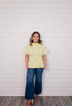 “Sunshine Ready” Yellow Belted Waist Top