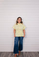 “Sunshine Ready” Yellow Belted Waist Top