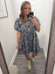 "Music Hall" Denim Floral Dress