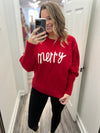 Red "Merry" Sweater