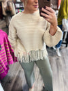 "Dream On" Natural Fringe Sweater