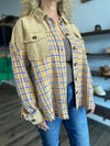 "Baby Come Back" Plaid Mix Button Down