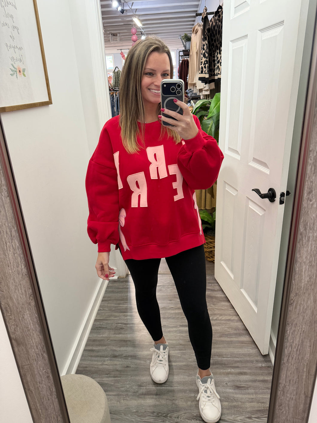 "Merry" Side Bow Sweatshirt