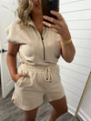 “Let me love you” solid textured Romper