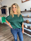 "Move Along" Green Textured Top