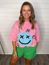 "World Searcher" Short Sleeve Smiley Face Tshirt