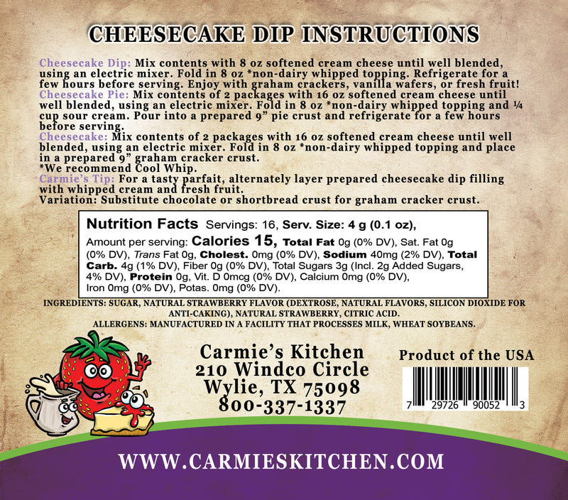 Carmie's Strawberries N Cream Cheesecake Dip