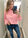 "Always Near" Baby Pink High Neck Blouse