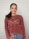 "Love Moves Mountains" Raspberry Sweater Top