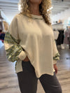 "Courageous" Ivory Plaid Patch Top