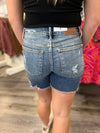 "Martina" Midrise Destroyed Denim Shorts