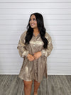 "Next Up" Metallic Babydoll Dress