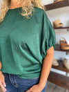 "Move Along" Green Textured Top