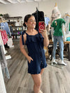 "Beachy Vibes" Navy Romper