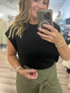 "Let it Go" Black Cap Sleeve Top