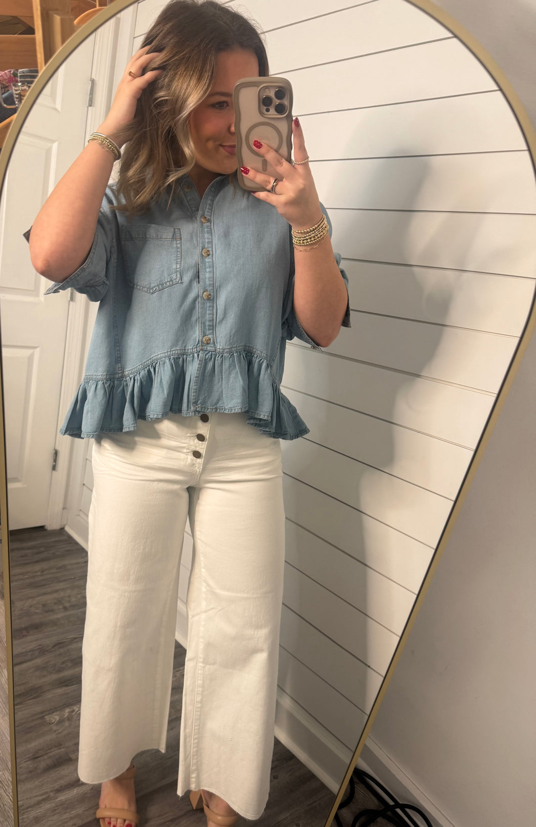 "Best Memory" Lt Denim Top