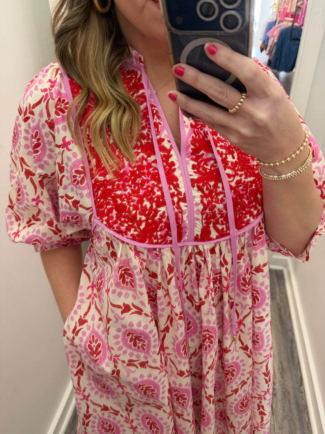 "Love & Grace" Pink Printed Dress