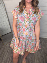 “Faithfully Yours” Light Blue Floral Dress