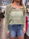 "Lovely Melody" Sage Crochet BOHO Sweater