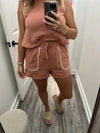 "Victory" ZigZag Trim Shorts