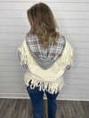 "Best Wishes" Plaid Button Up Fringe Jacket