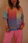 Space-Dye Striped Button-Down Cardigan
