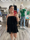 "Lover's Lane" Black Tiered Romper