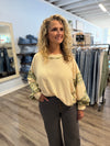 "Courageous" Ivory Plaid Patch Top