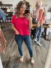 “Sunset Views” Hot Pink Sweater Top