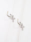 Camellia CZ Cross Hoop Earring SILVER