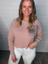 "Maybe Later" Mauve Knit Sweater