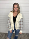 "Best Wishes" Plaid Button Up Fringe Jacket