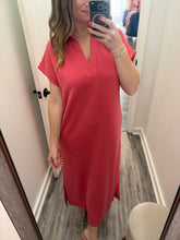 “Fresh Grace” Coral Midi Dress