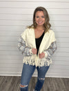 "Best Wishes" Plaid Button Up Fringe Jacket