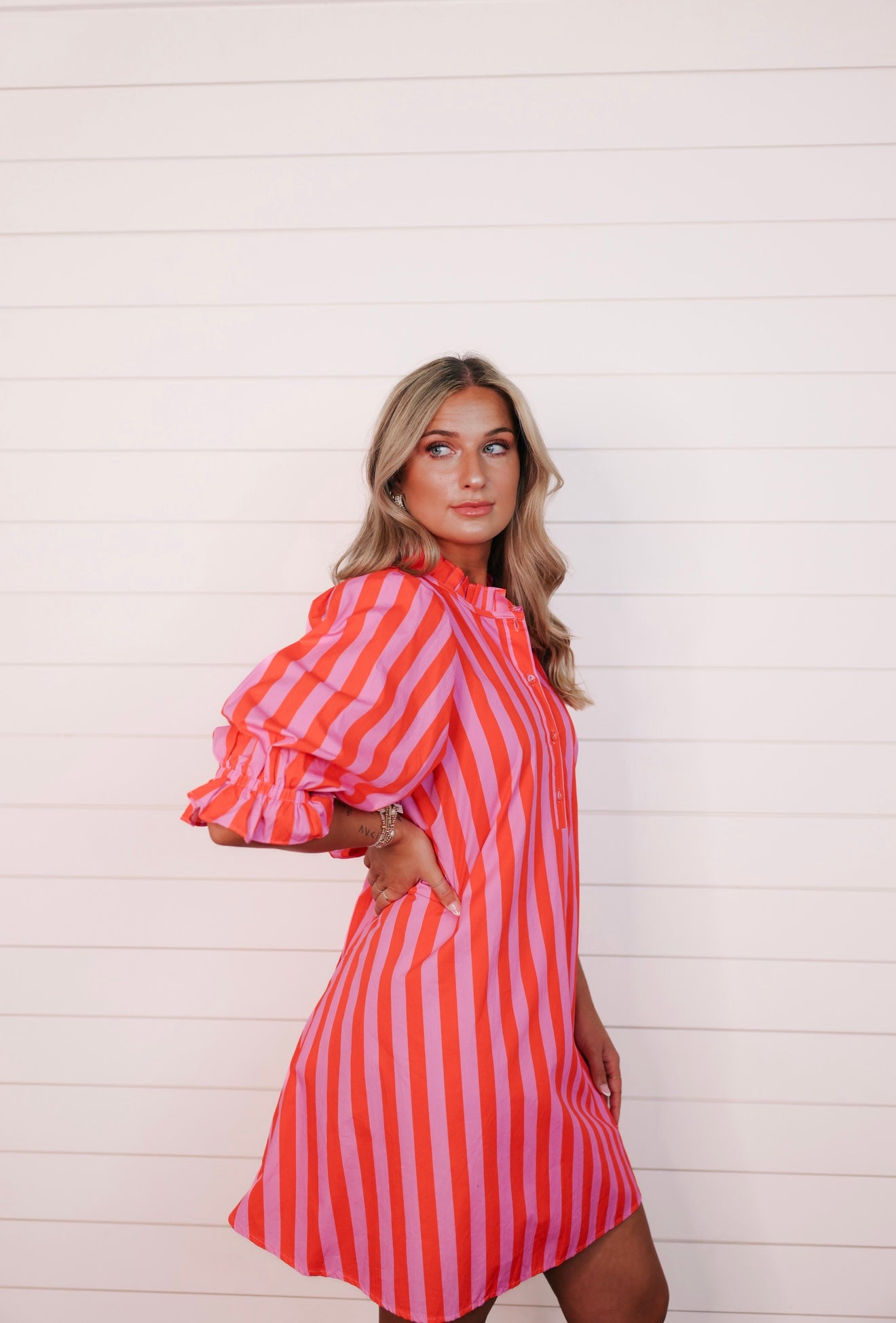 "Saturday Brunch" Stripped Dress