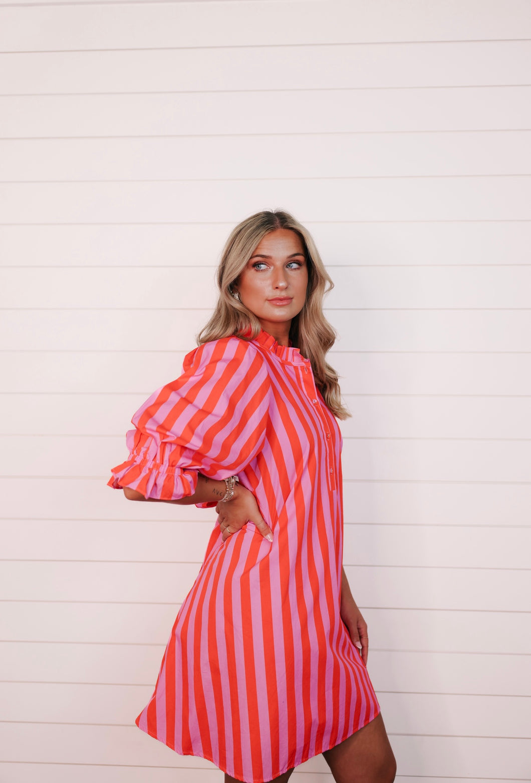 "Saturday Brunch" Stripped Dress