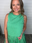 "Part the Sea" Green Sriped Top