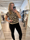 "For the Girls" Black Cheetah Top