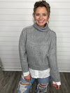 "Perfect Match" Turtle Neck Contrast Top