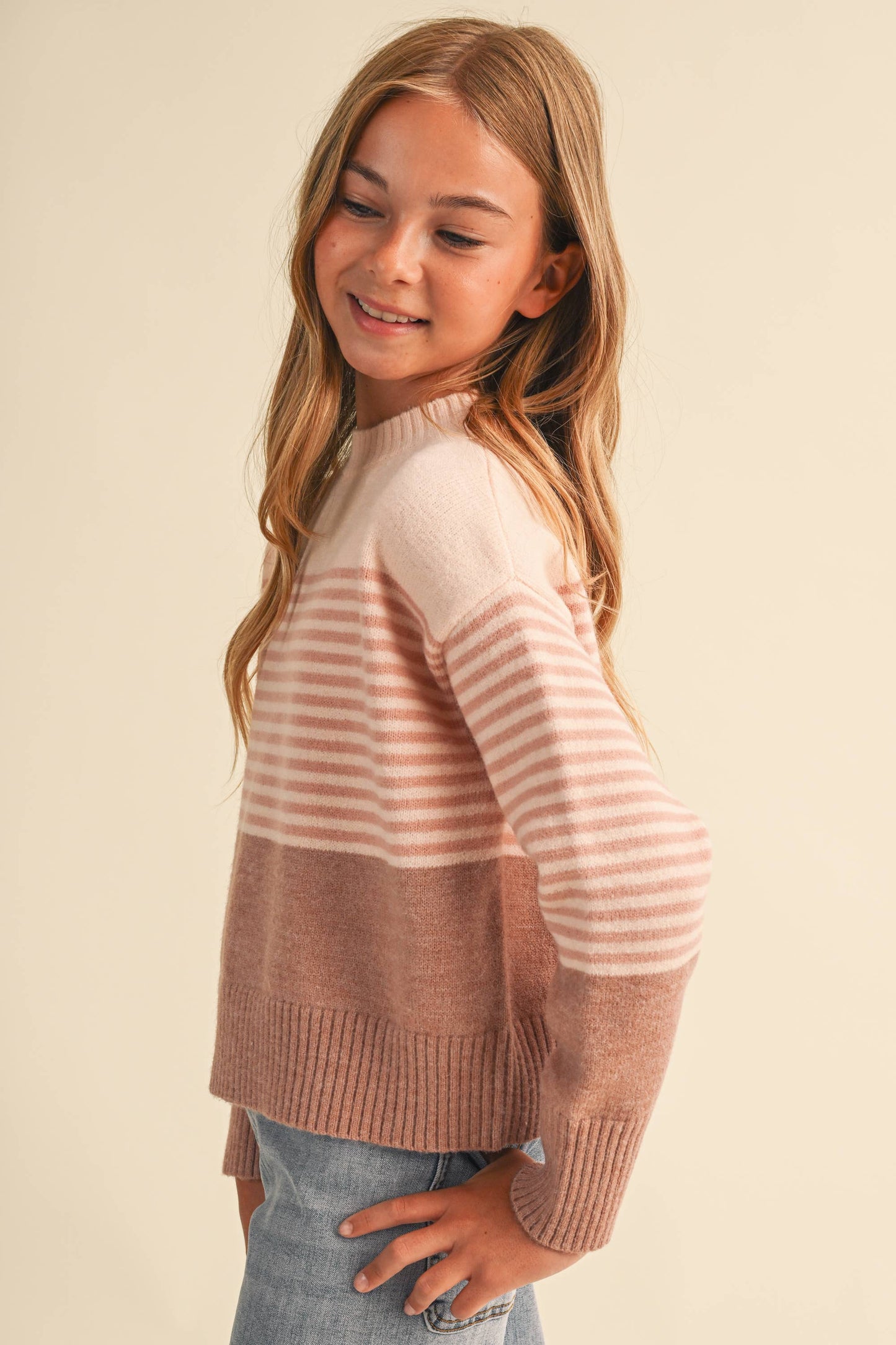TWEEN KIDS GIRLS DROP SHOULDER SWEATER