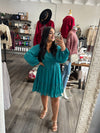 "All I see" Teal Baby doll Dress