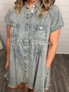 "What I Got" Denim Button Down Dress