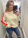 "Now or Never" Colorful Sleeve Sweater